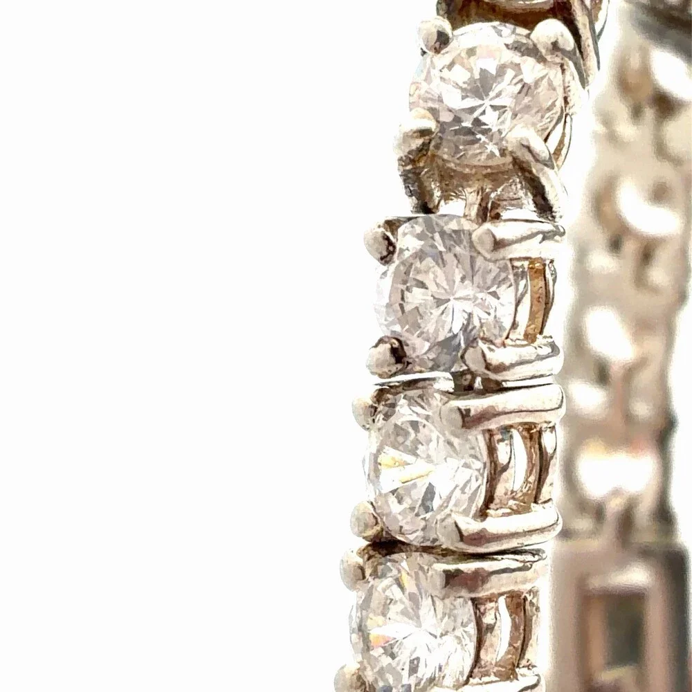 Estate Designer SETA 925 Sterling Silver Cubic Zirconia CZ Tennis Bracelet